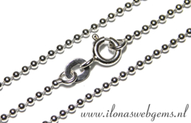 6 stuks Sterling zilveren ball chain/ketting ca. 1.5mm