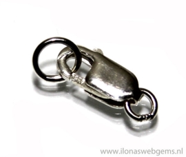 20 stuks Sterling zilveren lobsterslot ca. 14x6mm