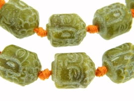 Jade Buddha`s groen ca. 19x15mm