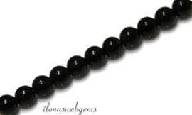 10 strengen Onyx kralen rond ca. 6mm (26)