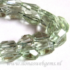 Prasioliet kralen ( groene Amethyst) free shape ca. 10-16mm (G171)