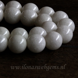Witte Jade rond ca. 14mm