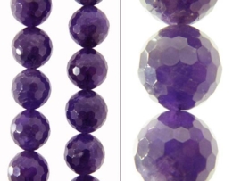 Amethyst facet rond 14mm A kwaliteit