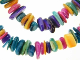 Parelmoer mixed color ca.10-15x5mm dubbele lengte!