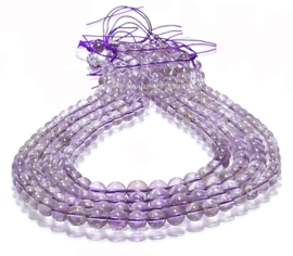 Amethyst kralen choker lichte tint rond ca. 6-9mm (i38)