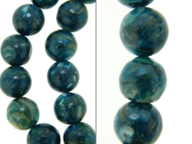 Parelmoer blauw rond 10mm