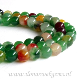 Jade mix rond ca. 8mm B kwaliteit