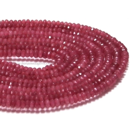 Jade kralen 'Robijn' facet rondel ca. 4x2mm A-kwaliteit (Q59)