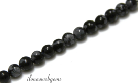 10 strengen Snowflake Obsidiaan kralen rond ca. 4mm (23)