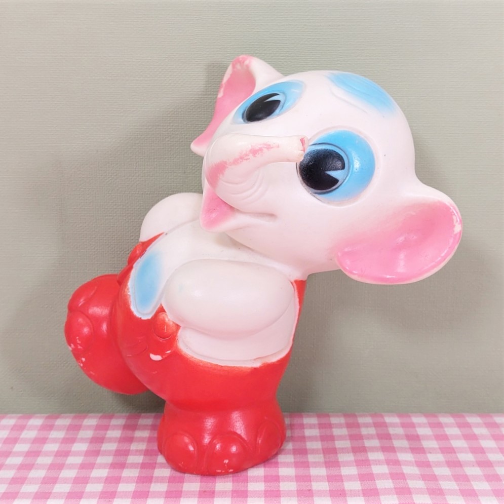 Vintage piepfiguur/squeaky toy Ledra Italy - Olifant