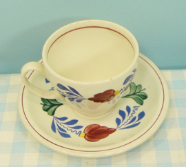 Vintage Boch Boerenbont servies  - kop en schotel