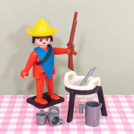 Vintage Playmobil 3344 Mexicaan met kookpot  - Playmobil Western