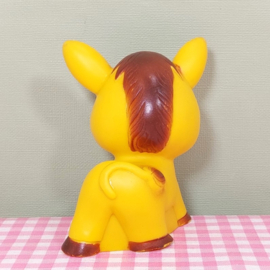 Vintage piepfiguur geel ezeltje - retro squeeky toy