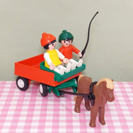 Vintage Playmobil 3583 kinderen met ponywagen - Playmobil boerderij