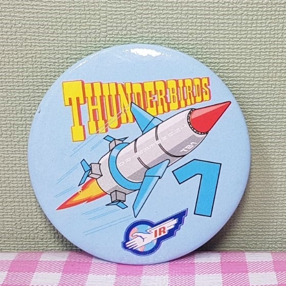 Vintage Thunderbirds buttons set van 2 – jaren 90 - Raket/Figuur