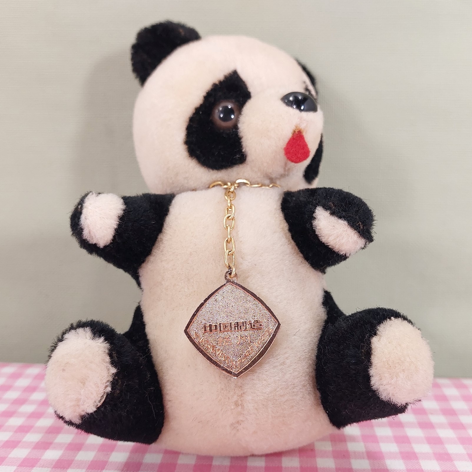 Vintage knuffel Panda Pure Wool - Made in China 18 cm