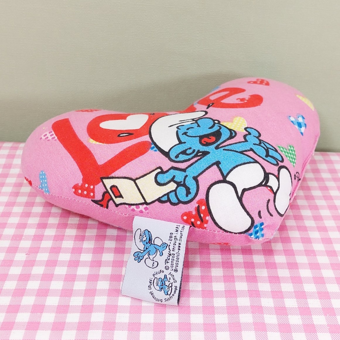 Smurfen knuffel kussen hart Love 20 x 17 - Peyo 2010 - Valentijn