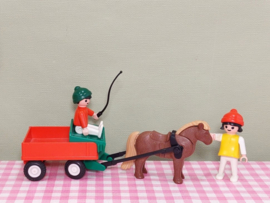 Vintage Playmobil 3583 kinderen met ponywagen - Playmobil boerderij