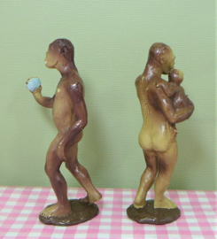 Vintage figuren Australopithecus male female 1988
