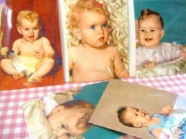 Ansichtkaarten Baby's jaren 50 set 5 stuks