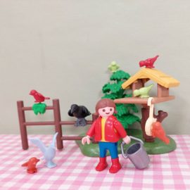 Playmobil 4203 meisje met vogelvoederhuisje - Playmobil Boerderij / Bosdieren