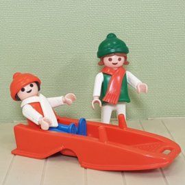 Vintage Playmobil 3327 kinderen met slee - jaren 80