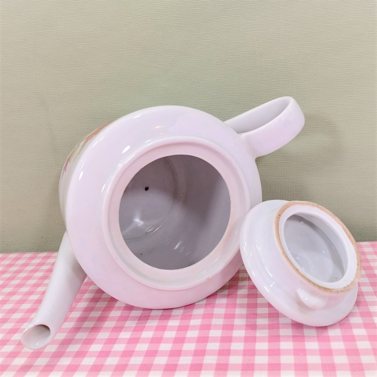 Vintage Kahla theepot gebloemd - Jaren 70 - Retro servies - 14 cm