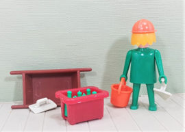 Vintage Playmobil 3312 bouwvakker met gereedschap - 1974