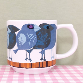 David Weidman retro family of birds 2017 Magpieline - kop en schotel set 2