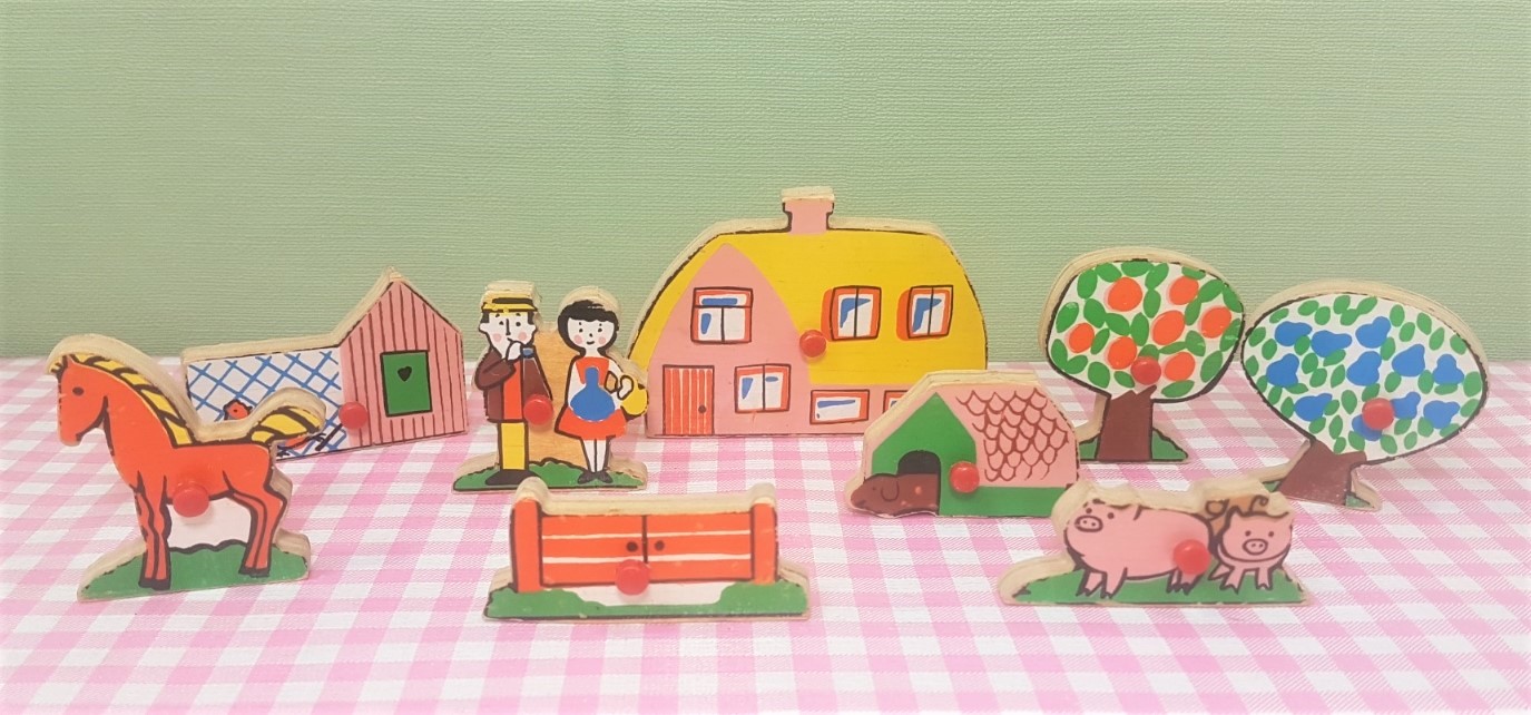 Vintage houten Simplex puzzel - Boerderij - jaren 70
