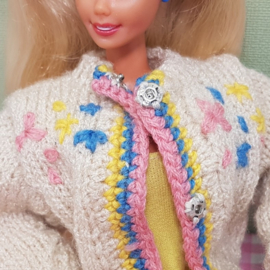Vintage Barbie outfit / kleding - gebreid vest