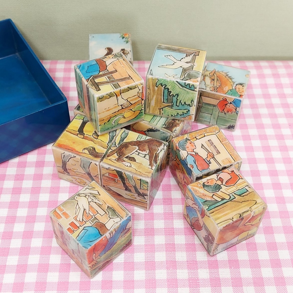 Vintage sprookjes puzzel blokkenpuzzel plastic jaren 60/70