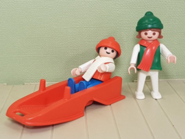 Vintage Playmobil 3327 kinderen met slee - jaren 80