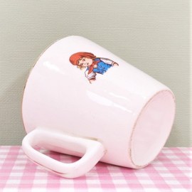 Vintage roodkapje kinderservies kopje  - aardewerk