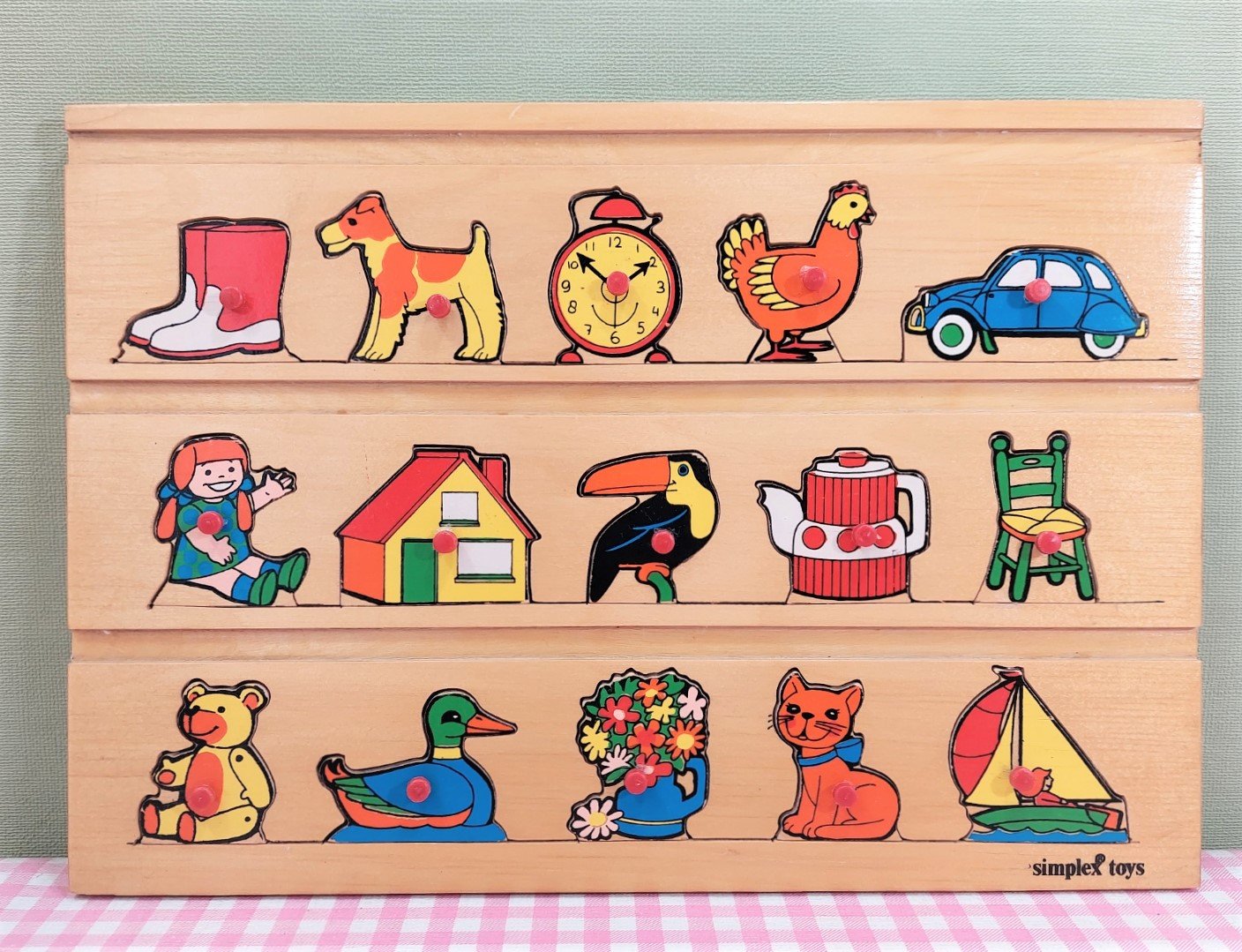 Vintage Simplex houten puzzel - Jaren 70