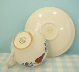 Vintage Boch Boerenbont servies  - kop en schotel