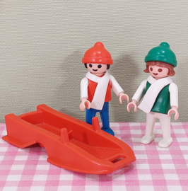 Vintage Playmobil 3327 kinderen met slee - jaren 80