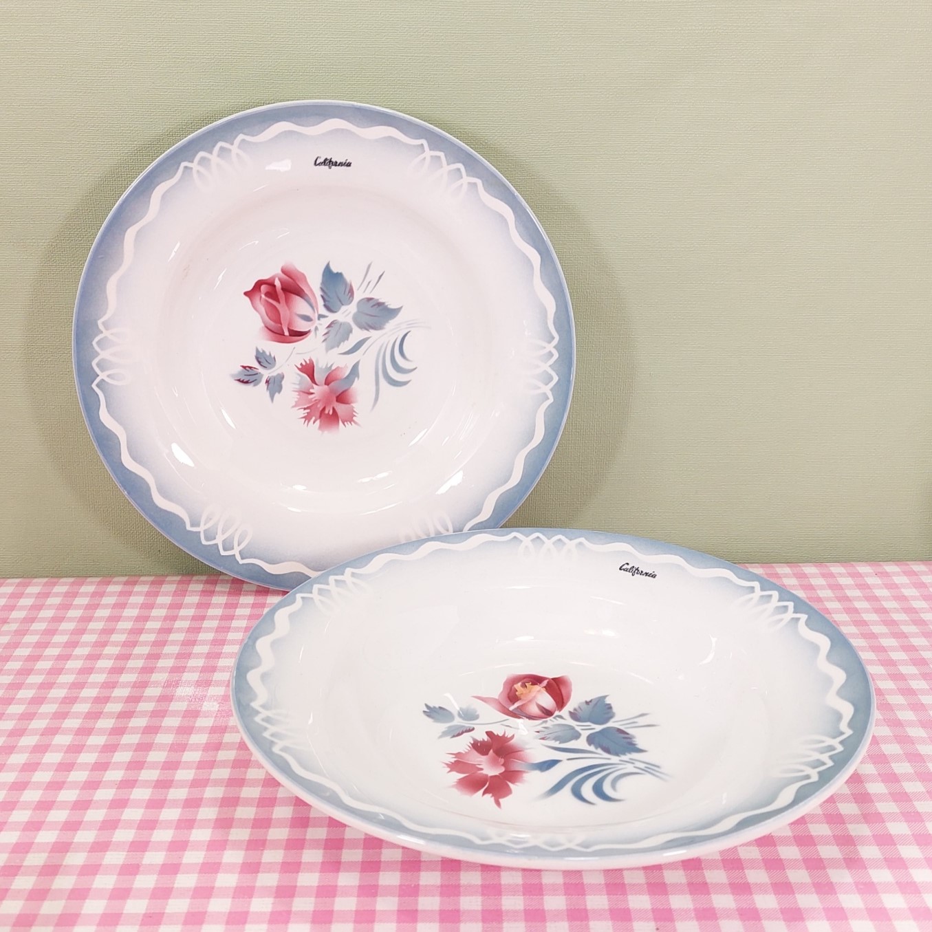 Vintage California - Maastricht servies diepe borden - set 2 - Jaren 40/50
