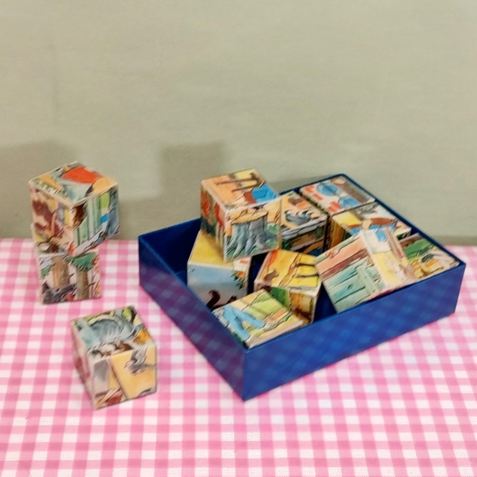 Vintage sprookjes puzzel blokkenpuzzel plastic jaren 60/70