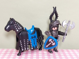 Playmobil 3315 Zwarte ridder op paard - Playmobil Ridders