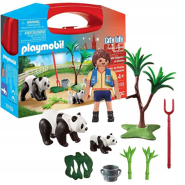 Playmobil 70105 pandaverzorger met panda in meeneemkoffer - Playmobil Dierentuin