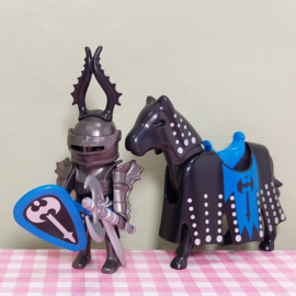 Playmobil 3315 Zwarte ridder op paard - Playmobil Ridders