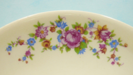 Vintage Gouda servies - schotel met roze roosjes