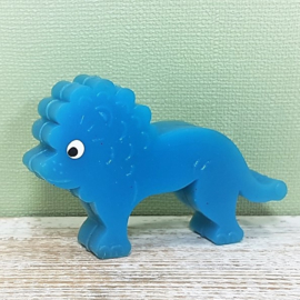 Vintage plastic dierenfiguurtje - blauwe leeuw