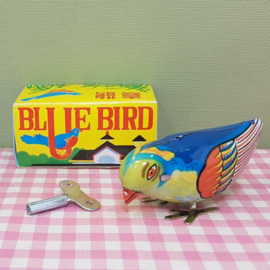 Blikken speelgoed vogel - blue bird