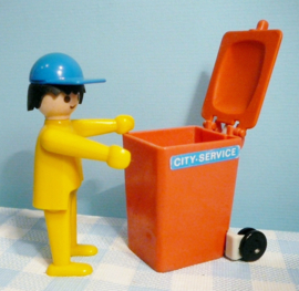 Vintage Playmobil vuilnisman figuur - vuilniswagen - 1978