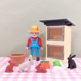 Playmobil 4491 konijnenhok met boer - Playmobil boerderij