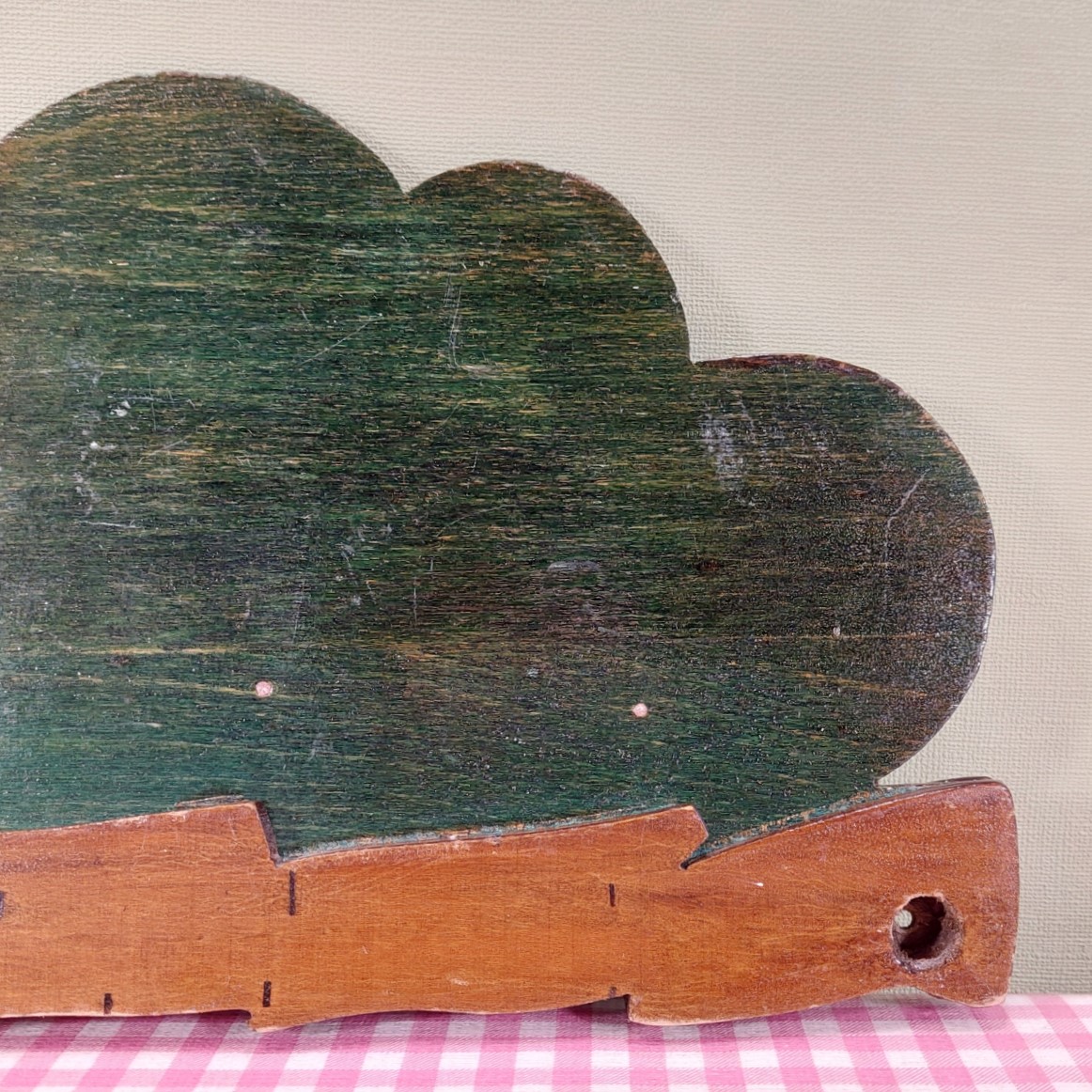 Vintage houten speelgoed - kinderkapstok met vogeltjes - Jaren 70