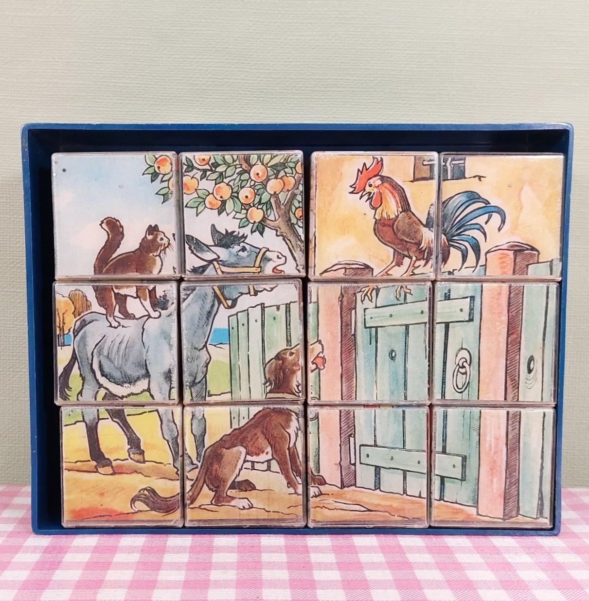 Vintage sprookjes puzzel blokkenpuzzel plastic jaren 60/70