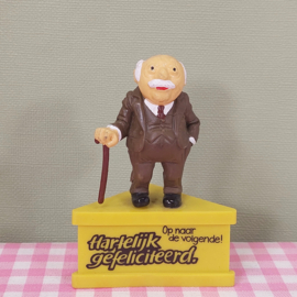 Vintage Schleich Muppet figuren op sokkel 1980 - Miss Piggy & Stadler